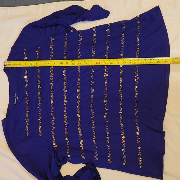Coldwater Creek Women's Top w/ Gold Sequence Size 2X - Picture 5 of 7